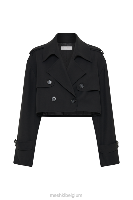 Palmer cropped trenchcoat Meshki zwart N4JN1629 kleding