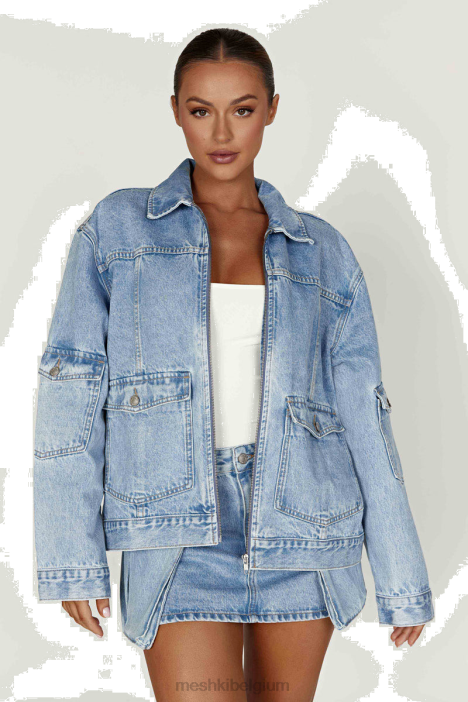 Rylee oversized spijkerjasje Meshki midden blauw N4JN1621 kleding