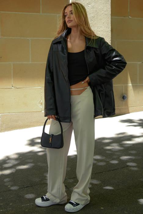 Savannah kunstleren pilotenjack Meshki zwart N4JN1648 kleding