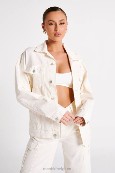 oversized denim jack Meshki ecru N4JN1252 kleding