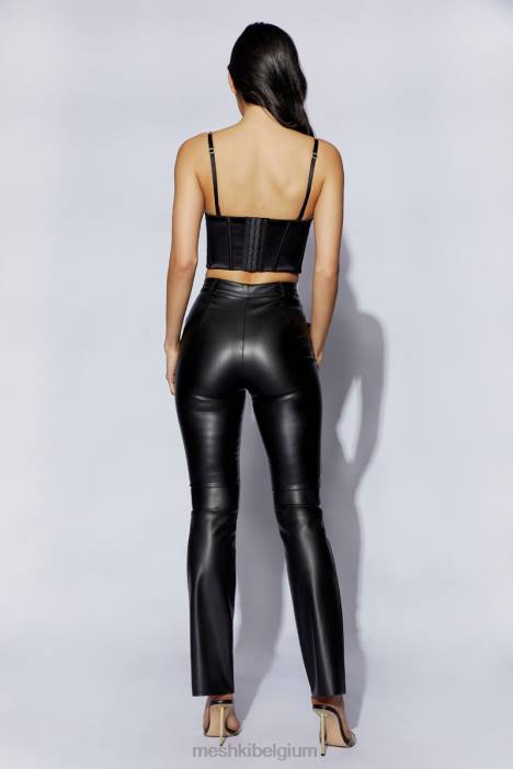 Alexina bustier met kettingriem en korset Meshki zwart N4JN1107 kleding