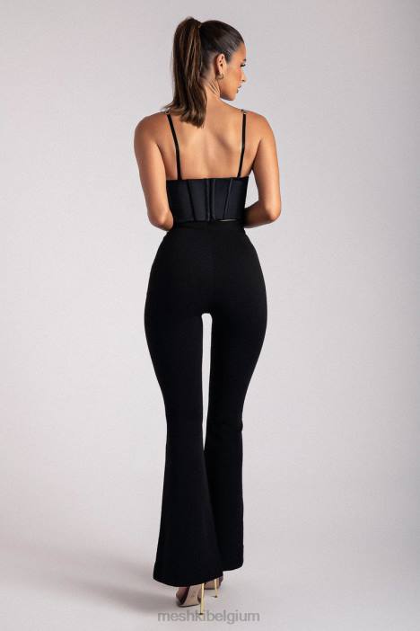 Alexina bustier met kettingriem en korset Meshki zwart N4JN1107 kleding