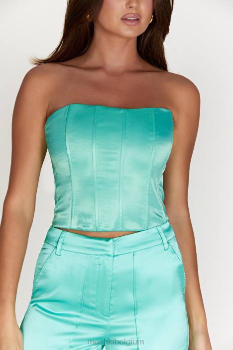 Amaya korsettopje met veters Meshki munt N4JN1011 kleding