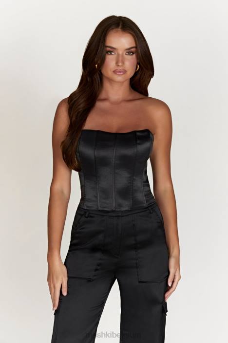 Amaya korsettopje met veters Meshki zwart N4JN995 kleding