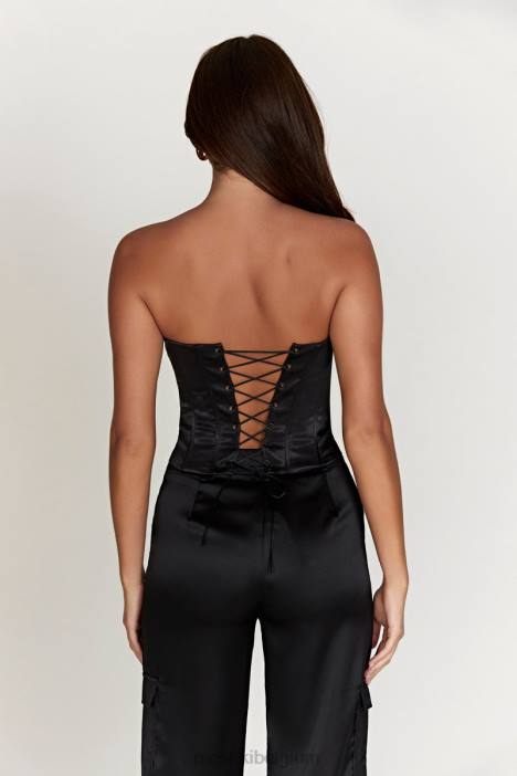 Amaya korsettopje met veters Meshki zwart N4JN995 kleding