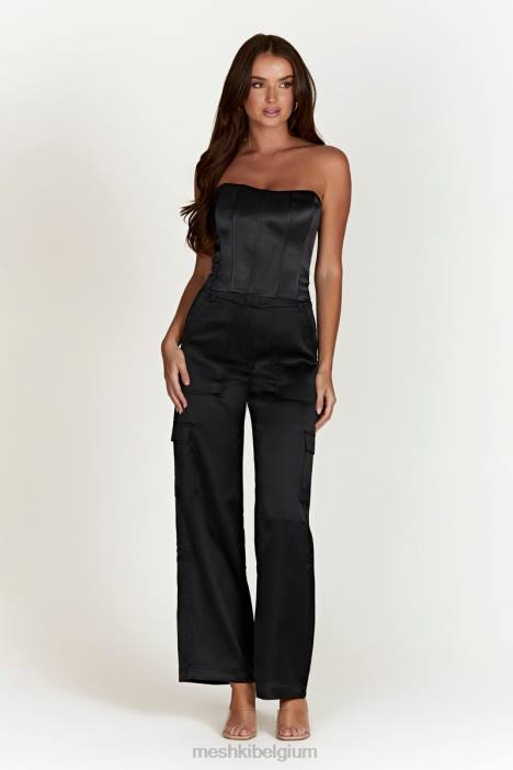 Amaya korsettopje met veters Meshki zwart N4JN995 kleding