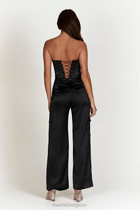 Amaya korsettopje met veters Meshki zwart N4JN995 kleding