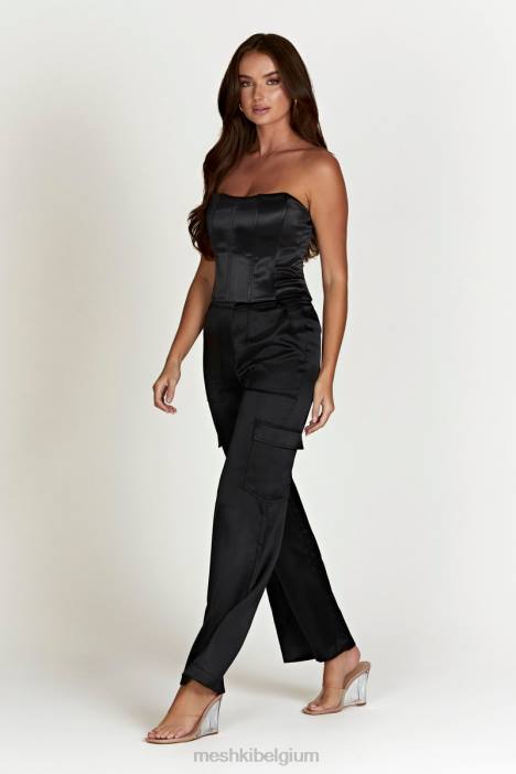 Amaya korsettopje met veters Meshki zwart N4JN995 kleding