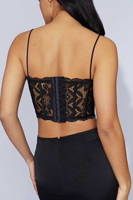 Bellamy geschulpte kanten lijfje Meshki zwart N4JN1016 kleding