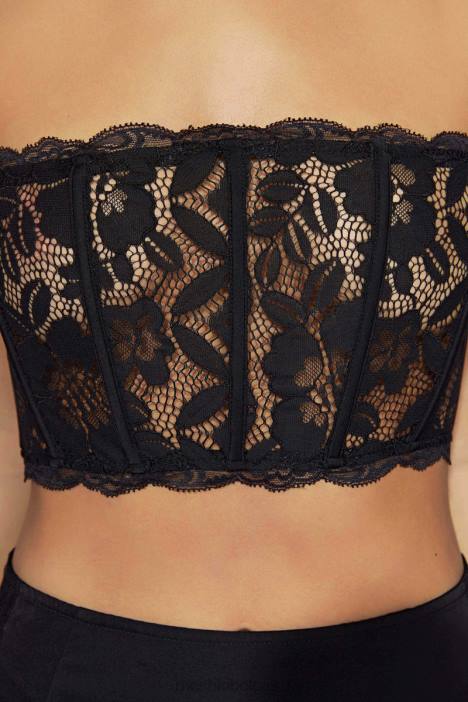 Bellamy geschulpte kanten lijfje Meshki zwart N4JN1016 kleding