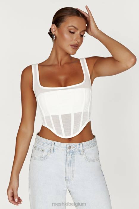 Delaney bustier met korset Meshki wit N4JN907 kleding