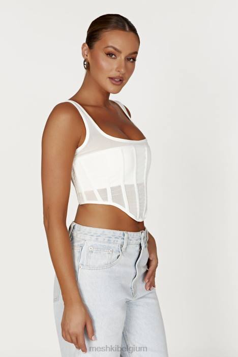 Delaney bustier met korset Meshki wit N4JN907 kleding