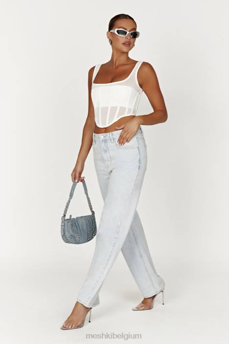 Delaney bustier met korset Meshki wit N4JN907 kleding