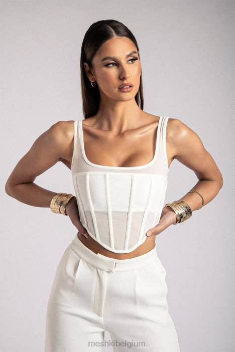 Delaney bustier met korset Meshki wit N4JN907 kleding