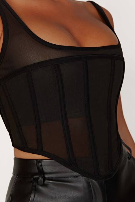 Delaney bustier met korset Meshki zwart N4JN875 kleding