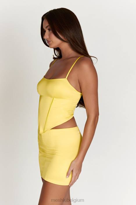 Desirie lange korsettop Meshki citroen N4JN1003 kleding