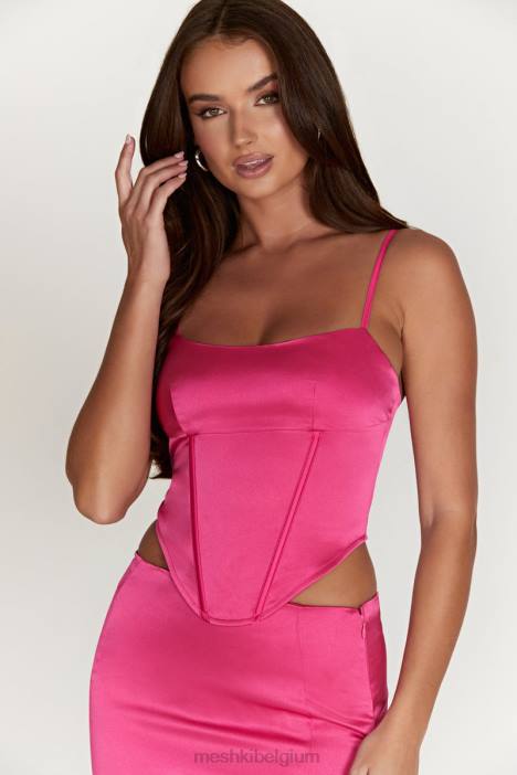 Desirie lange korsettop Meshki fuchsia N4JN997 kleding