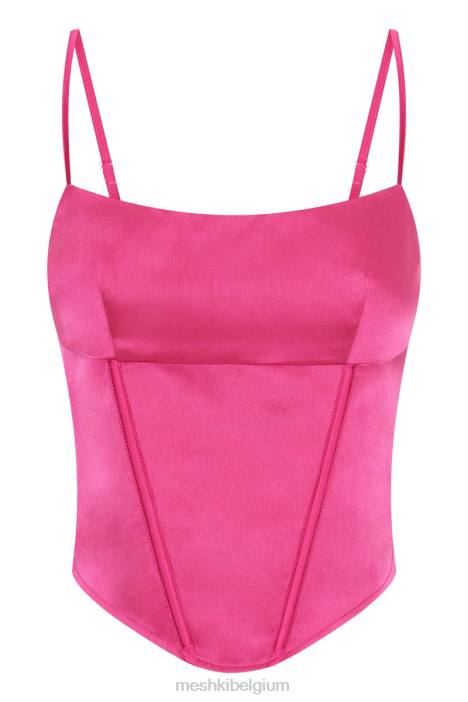 Desirie lange korsettop Meshki fuchsia N4JN997 kleding