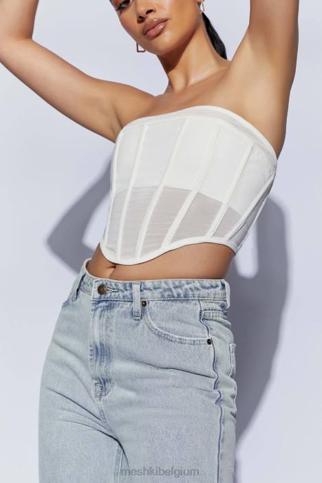 Helen strapless korset bustier Meshki wit N4JN1031 kleding