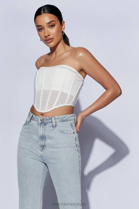 Helen strapless korset bustier Meshki wit N4JN1031 kleding