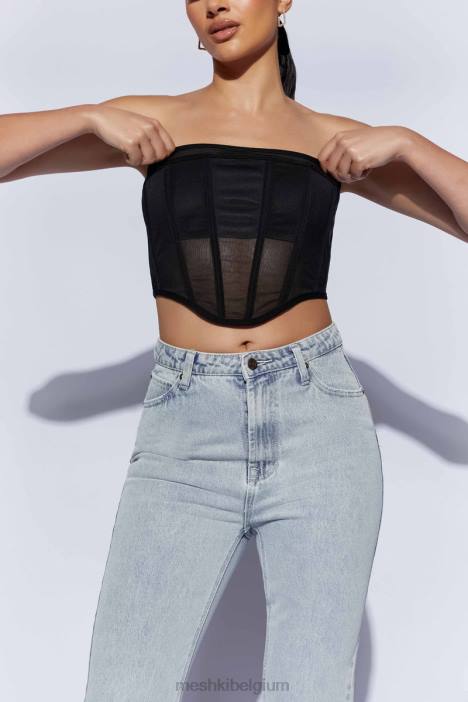 Helen strapless korset bustier Meshki zwart N4JN1035 kleding