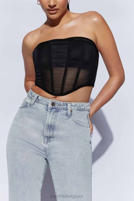 Helen strapless korset bustier Meshki zwart N4JN1035 kleding