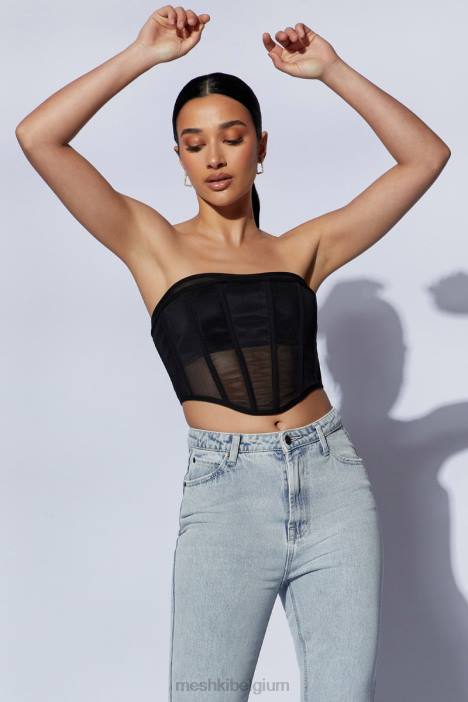 Helen strapless korset bustier Meshki zwart N4JN1035 kleding