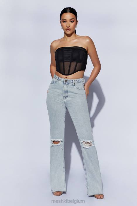 Helen strapless korset bustier Meshki zwart N4JN1035 kleding