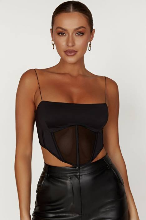 Jada mesh korset bustier Meshki zwart N4JN993 kleding