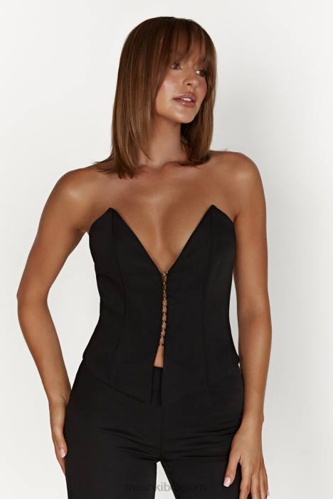 Janayia puntig korsettopje Meshki zwart N4JN854 kleding