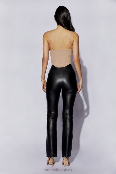 Janice lange korsettop Meshki taupe N4JN1022 kleding