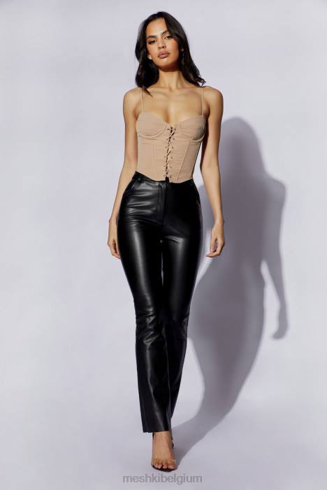 Janice lange korsettop Meshki taupe N4JN1022 kleding