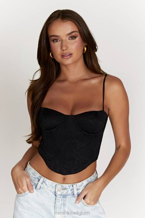 Maggie beugelkorsettopje Meshki zwart N4JN1096 kleding