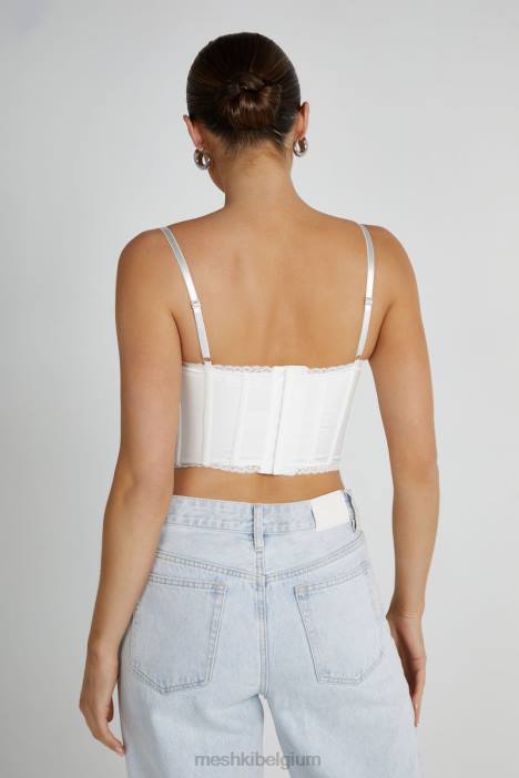 Sansa kanten bustier Meshki wit N4JN794 kleding