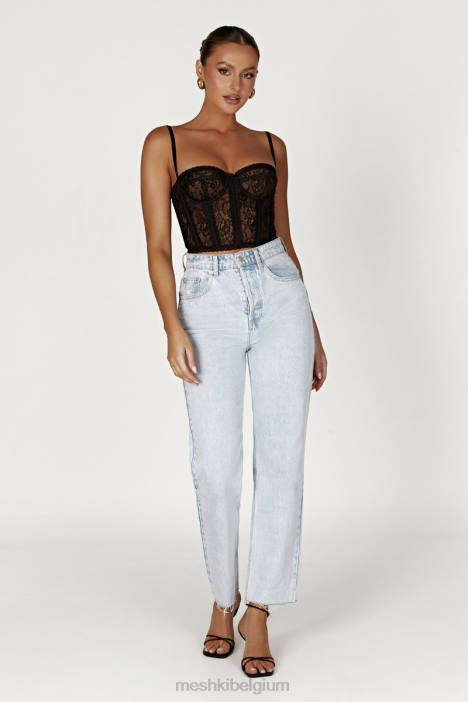 Sansa kanten bustier Meshki zwart N4JN827 kleding