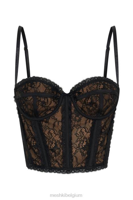 Sansa kanten bustier Meshki zwart N4JN827 kleding