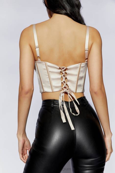 kristy shirring buste corset top Meshki Champagne N4JN1085 kleding