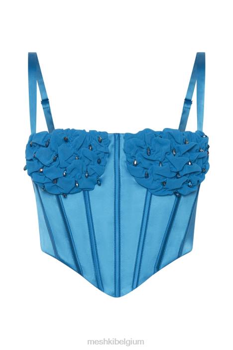 kristy shirring buste corset top Meshki marineblauw N4JN975 kleding