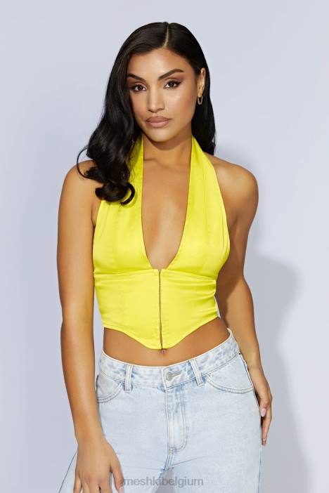 mallory satijnen korsettopje Meshki fris groen N4JN1045 kleding