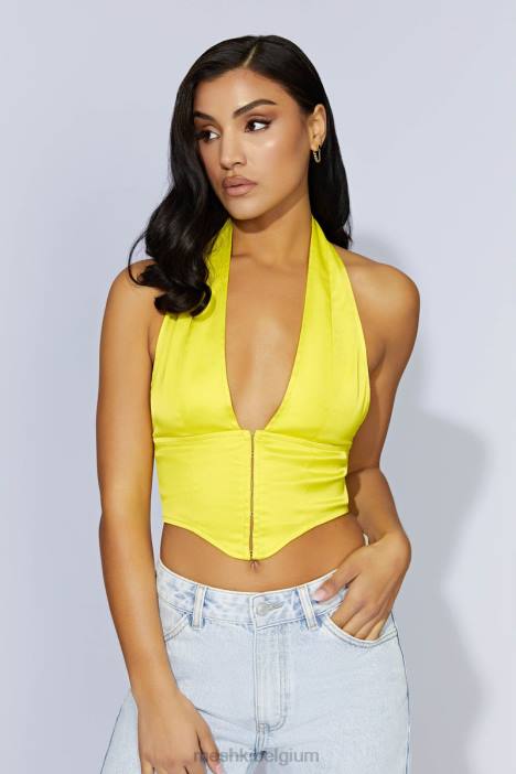 mallory satijnen korsettopje Meshki fris groen N4JN1045 kleding