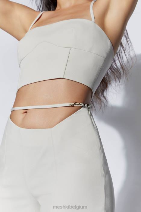 Bahar crop top met naadlijn Meshki tarwe N4JN1112 kleding