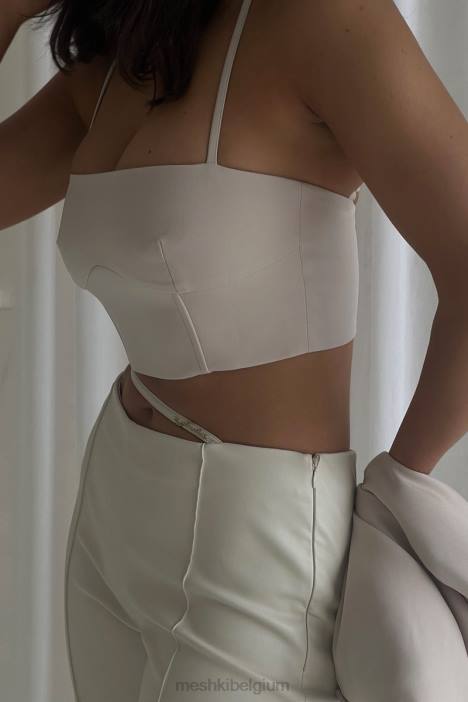 Bahar crop top met naadlijn Meshki tarwe N4JN1112 kleding