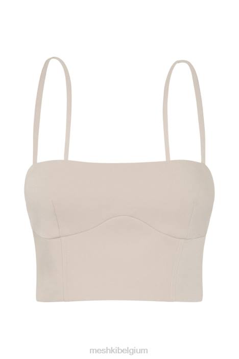 Bahar crop top met naadlijn Meshki tarwe N4JN1112 kleding