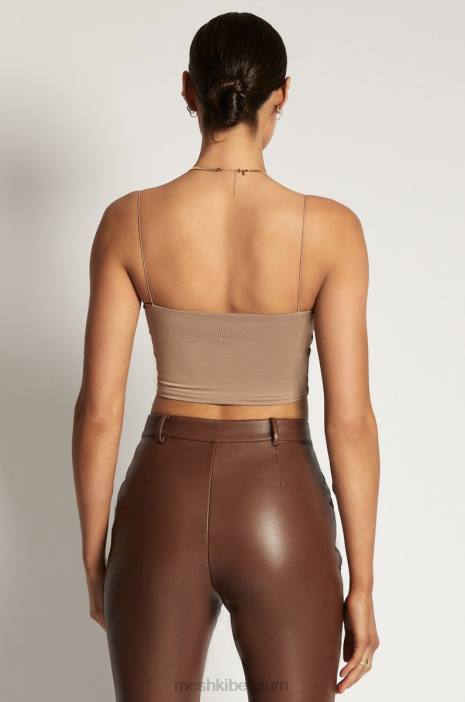 Cami croptop van Yvonne Meshki latte N4JN1198 kleding