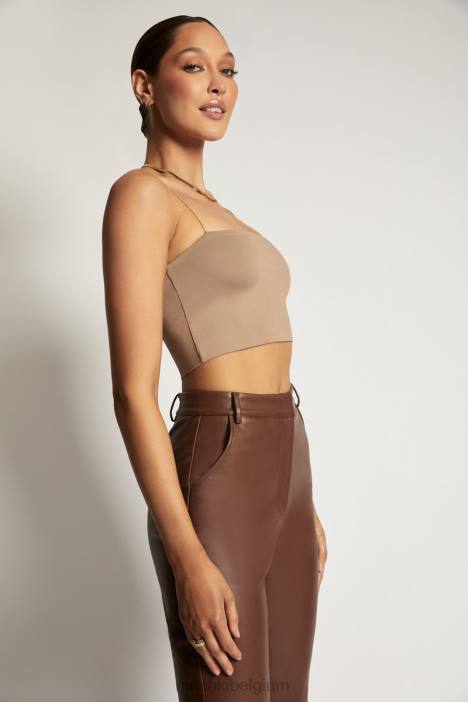 Cami croptop van Yvonne Meshki latte N4JN1198 kleding