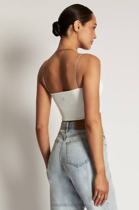 Cami croptop van Yvonne Meshki wit N4JN938 kleding