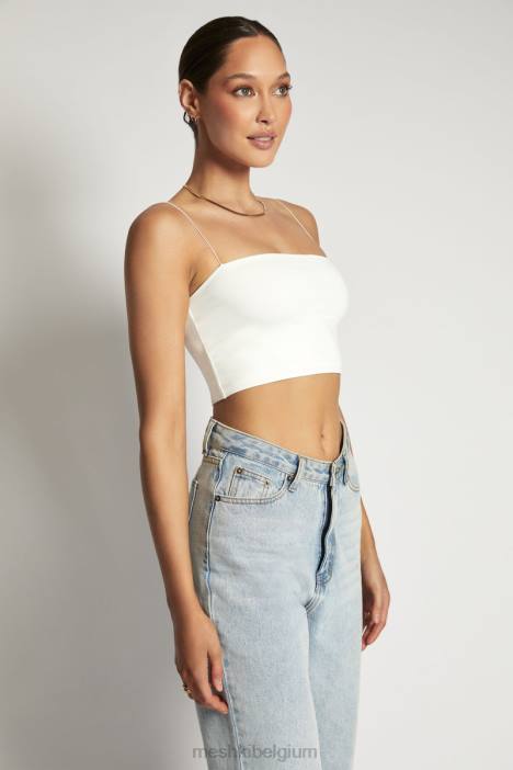 Cami croptop van Yvonne Meshki wit N4JN938 kleding