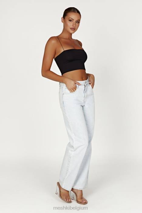 Cami croptop van Yvonne Meshki zwart N4JN939 kleding