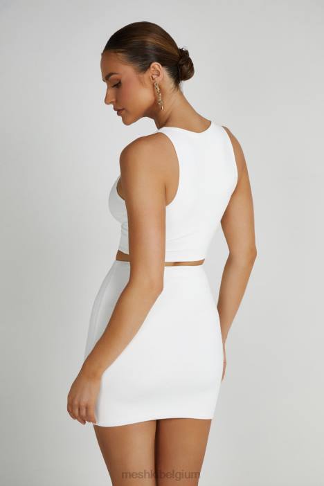 Chloe uitgesneden crop top Meshki wit N4JN792 kleding