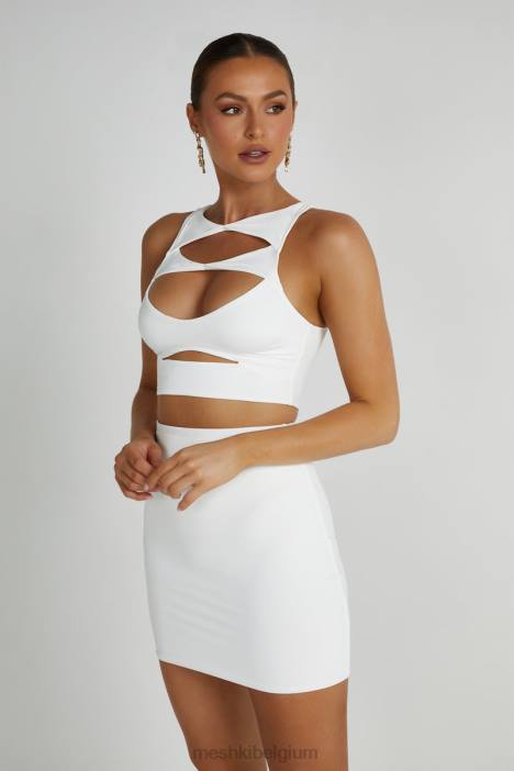 Chloe uitgesneden crop top Meshki wit N4JN792 kleding